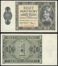 1 złoty 1.10.1938, seria IŁ, numeracja 9307098, 