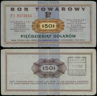 Polska, bon na 50 dolarów, 1.10.1969