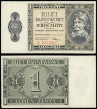 1 złoty 01.10.1938, seria IŁ, numeracja 9332891,