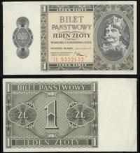 1 złoty 01.10.1938, seria IŁ, numeracja 9332632,