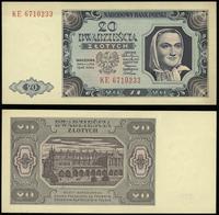 20 złotych 01.07.1948, seria KE, numeracja 67102