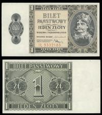 1 złoty 1.10.1938, seria IŁ, numeracja 9332185, 