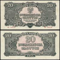 20 złotych 1944, seria Ak 122128, w klauzuli "ob