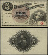 5 kronor 1947, seria I, numeracja 670584, Złaman