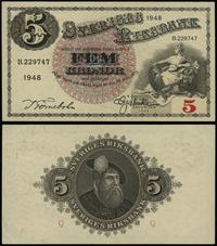 5 kronor 1948, seria B, numeracja 229747, Złaman