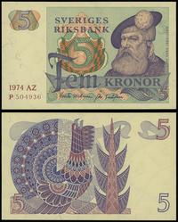 5 kronor 1974, seria AZ, numeracja P504936, Pięk