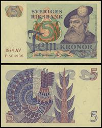 5 kronor 1974, seria AV, numeracja P504936, Pięk