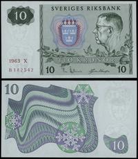 10 kronor 1963, seria X, numeracja B182542, Pięk