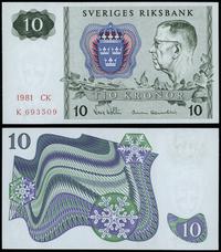 10 kronor 1981, seria CK, numeracja K693509, Pię