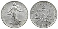 2 franki 1915, Paryż, srebro, bardzo ładnie zach