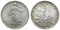 2 franki 1916, Paryż, srebro, pięknie zachowane