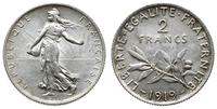2 franki 1919, Paryż, srebro, pięknie zachowane
