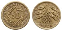 50 Rentenpfennig 1924/D, Monachium, Patyna., Jae