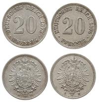 zestaw: 2 x 20 fenigów 1873 D, 1876 B, Monachium