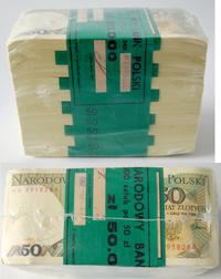 Polska, bankowa paczka banknotów 1000 x 50 złotych 1.12.1988, Seria HU, kompletna ..