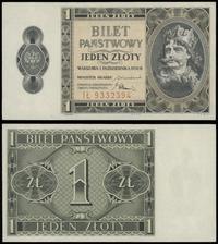 1 złoty 1.10.1938, seria IŁ, numeracja 9332394, 