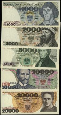 zestaw 5 banknotów o nominałach:, 1.000 złotych 