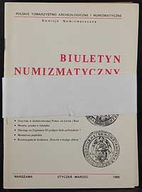 Biuletyn Numizmatyczny, zeszyty nr 1-12/1988, ko