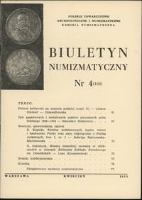 Biuletyn Numizmatyczny, zeszyt nr 4/1975 (102), 