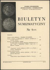 Biuletyn Numizmatyczny, zeszyt nr 9/1975 (107), 