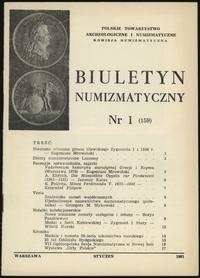 Biuletyn Numizmatyczny, zeszyt nr 1/1981 (159), 