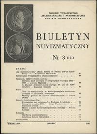 Biuletyn Numizmatyczny, zeszyt nr 3/1981 (161), 