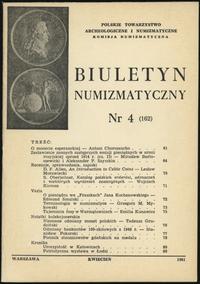 Biuletyn Numizmatyczny, zeszyt nr 4/1981 (162), 
