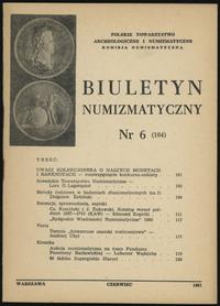 Biuletyn Numizmatyczny, zeszyt nr 6/1981 (164), 