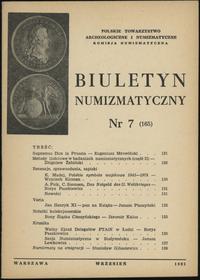 Biuletyn Numizmatyczny, zeszyt nr 7/1981 (165), 