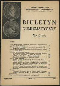 Biuletyn Numizmatyczny, zeszyt nr 9/1981 (167), 