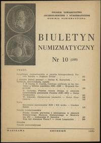 Biuletyn Numizmatyczny, zeszyt nr 10/1981 (168),