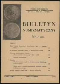 Biuletyn Numizmatyczny, zeszyt nr 8/1982 (176), 