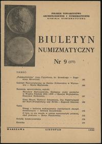 Biuletyn Numizmatyczny, zeszyt nr 9/1982 (177), 