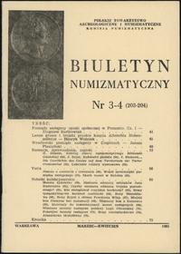 Biuletyn Numizmatyczny, zeszyt nr 3-4/1985 (203-204)
