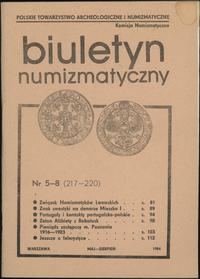 Biuletyn Numizmatyczny, zeszyt nr 5-8/1986 (217-