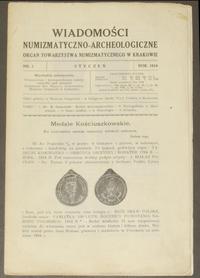 Wiadomości Numizmatyczno-Archeologiczne rok 1918