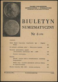 Biuletyn Numizmatyczny, zeszyt nr 8/1982 (176), 
