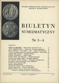 Biuletyn Numizmatyczny, zeszyt nr 3-4/1965, opra