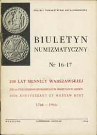Biuletyn Numizmatyczny, zeszyt nr 16-17/1966, op