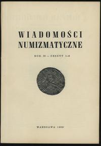 zestaw Wiadomości Numizmatycznych 1959, Wiadomoś
