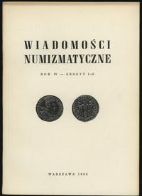 zestaw Wiadomości Numizmatycznych 1959, Wiadomoś