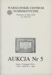 Katalog 5 aukcji WCN, 19.11.1993, 47 stron forma
