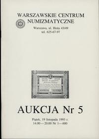 Katalog 5 aukcji WCN, 19.11.1993, 47 stron forma