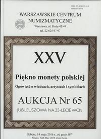 literatura numizmatyczna, Katalog aukcyjny 65. aukcji WCN: Witold Garbaczewski – Piękno monety polsk..