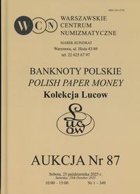 literatura numizmatyczna, Katalog aukcji WCN nr 87, Banknoty Polskie. Kolekcja Lucow, 25.10.2025