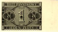 1 złoty 1.10.1938, druk jednostronny strony odwr