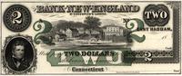 2 dolary 18.., Bank of New England, CONNECTICUT