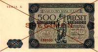500 złotych WZÓR 15.07.1947, seria X 789000, Mił