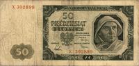 50 złotych 1.07.1948, seria X, rzadkie, Miłczak 