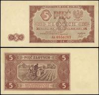 5 złotych 1.07.1948, seria AA, numeracja 0556217